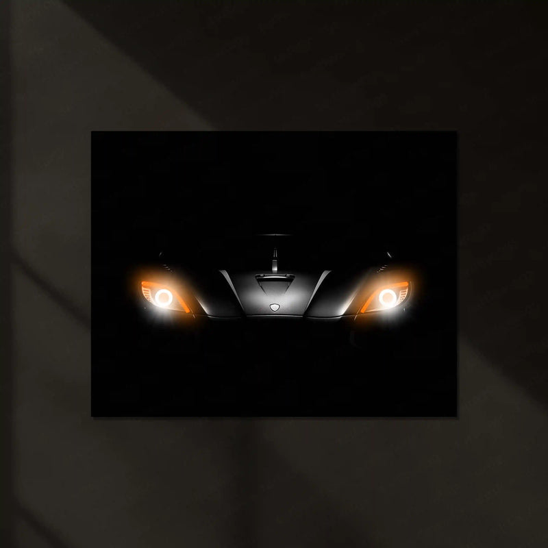 Supercar Predator – Eyes of Speed | Neon LED Metal Poster | Hypercar Night Drive Edition