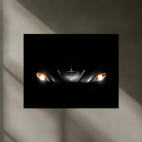 Supercar Predator – Eyes of Speed | Neon LED Metal Poster | Hypercar Night Drive Edition