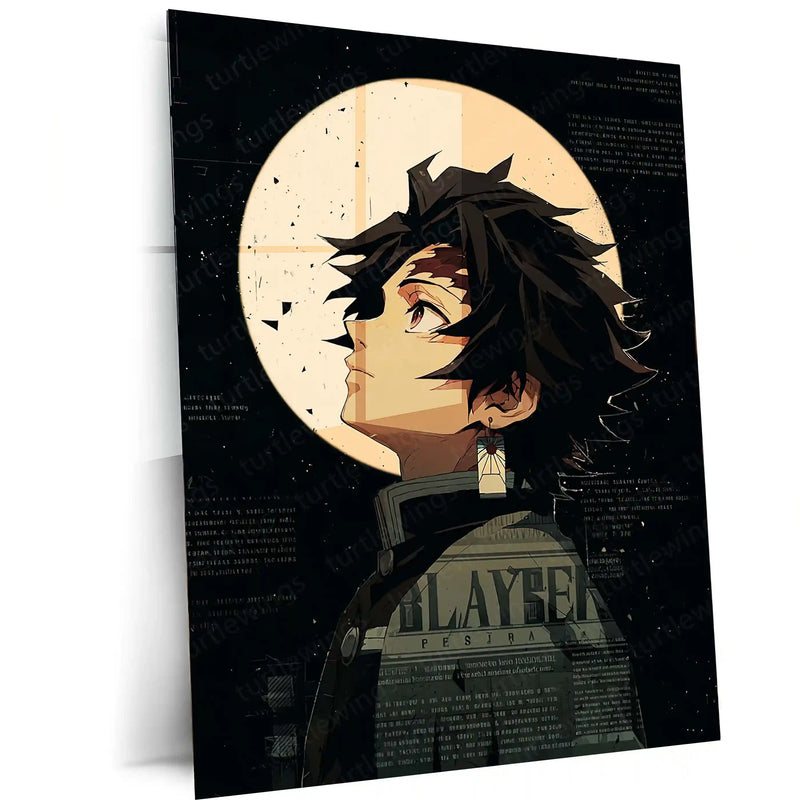 Anime Metal Poster | Tanjiro – Demon Slayer Metal Poster | Water Breathing Anime Wall Frame 01