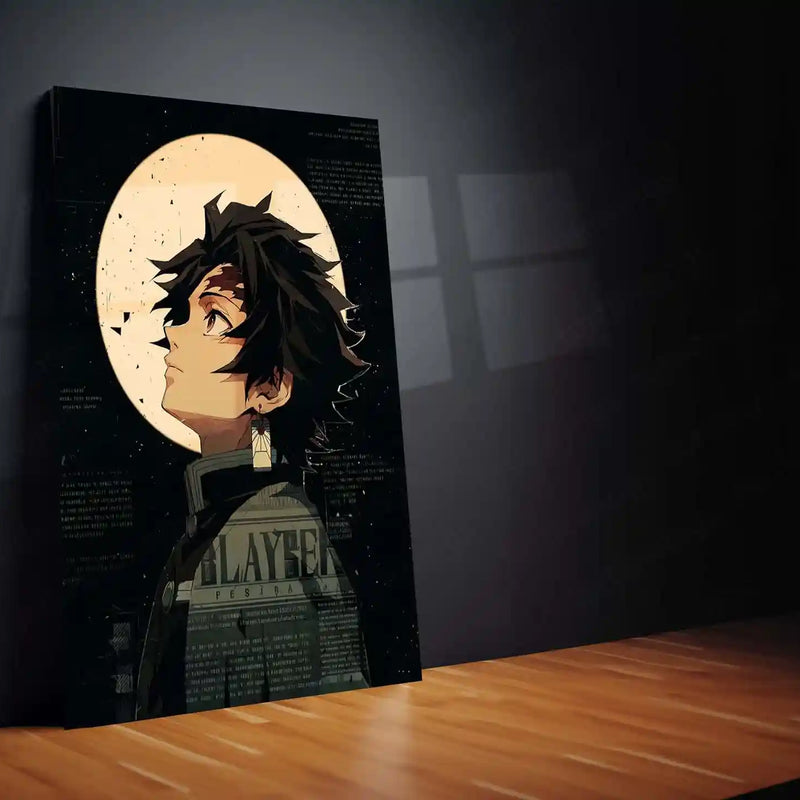 Anime Metal Poster | Tanjiro – Demon Slayer Metal Poster | Water Breathing Anime Wall Frame 01