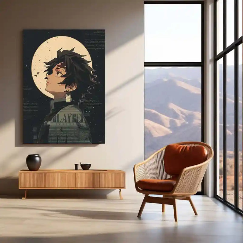 Anime Metal Poster | Tanjiro – Demon Slayer Metal Poster | Water Breathing Anime Wall Frame 01