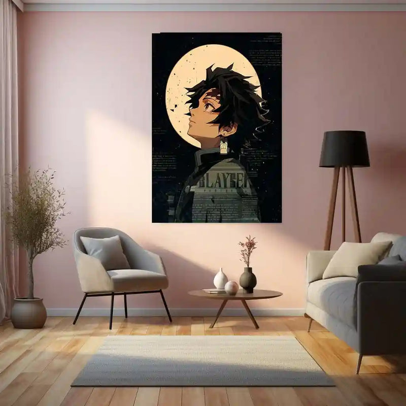 Anime Metal Poster | Tanjiro – Demon Slayer Metal Poster | Water Breathing Anime Wall Frame 01