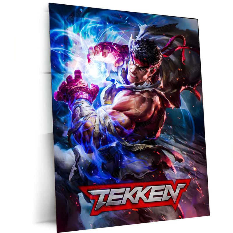 Game Metal poster | Tekken x Ryu – Power Unleashed Metal Frame