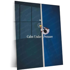Tennis Court Aerial View – “Calm Under Pressure” Metal Poster | Sports Focus x Minimal Wall Art