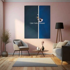 Tennis Court Aerial View – “Calm Under Pressure” Metal Poster | Sports Focus x Minimal Wall Art