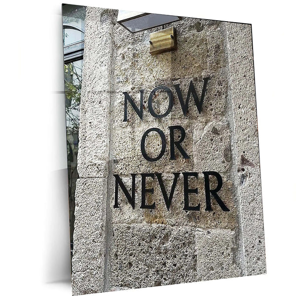 Text Engraved on Stone Wall Metal Poster | Ancient Stone Quote Art