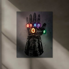 Thanos Infinity Gauntlet Neon LED Metal Poster â Marvel Villain Wall Art - TURTLEWINGS
