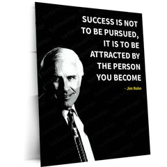 Quote Metal Poster | The Essence of Success – Jim Rohn Quote Metal Poster | Motivational Wall Frame