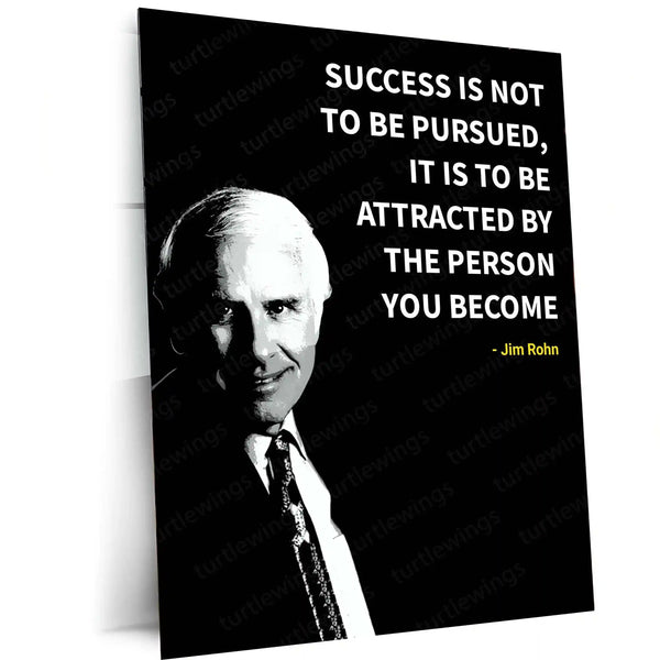 Quote Metal Poster | The Essence of Success – Jim Rohn Quote Metal Poster | Motivational Wall Frame