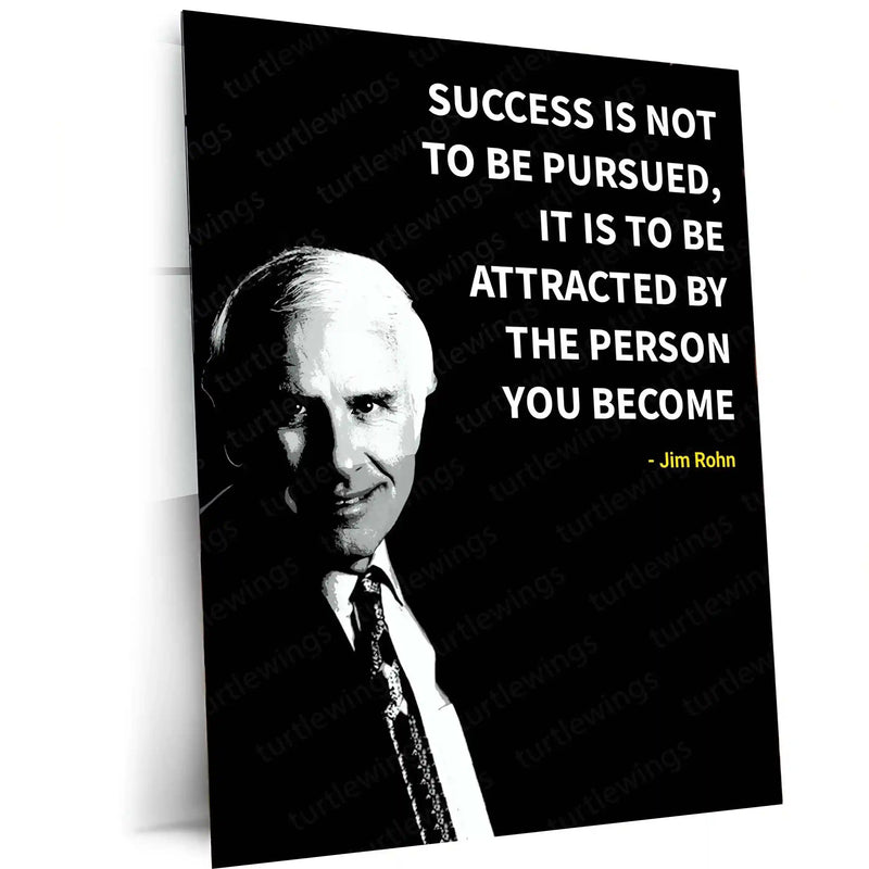 Quote Metal Poster | The Essence of Success – Jim Rohn Quote Metal Poster | Motivational Wall Frame
