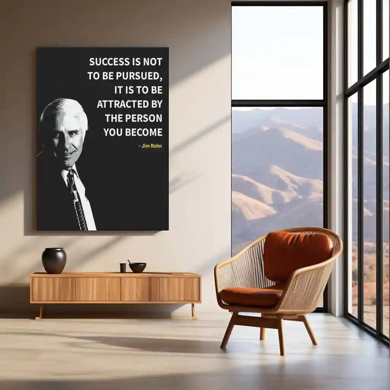 Quote Metal Poster | The Essence of Success – Jim Rohn Quote Metal Poster | Motivational Wall Frame