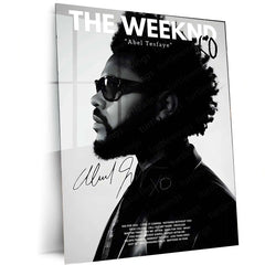 The Weeknd – Abel Tesfaye Black & White Portrait Metal Poster | Music Icon Wall Frame