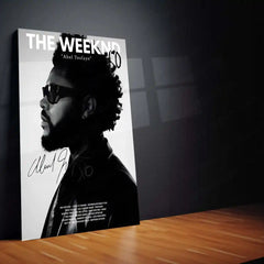 The Weeknd – Abel Tesfaye Black & White Portrait Metal Poster | Music Icon Wall Frame