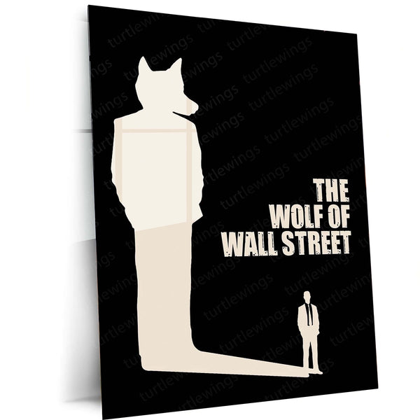 Movies & Series Metal Poster | The Wolf of Wall Street – Minimalist Wolf Silhouette Metal Poster | Movie-Inspired Wall Frame