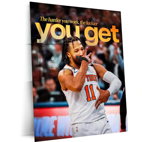 The Harder You Work, The Luckier You Get – Motivational Quote Metal Frame | Hustle Wall Art | Grind Mindset Poster