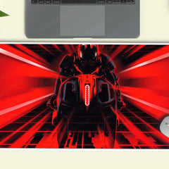 Tron Ares Deskmat – Futuristic Neon Red Rider