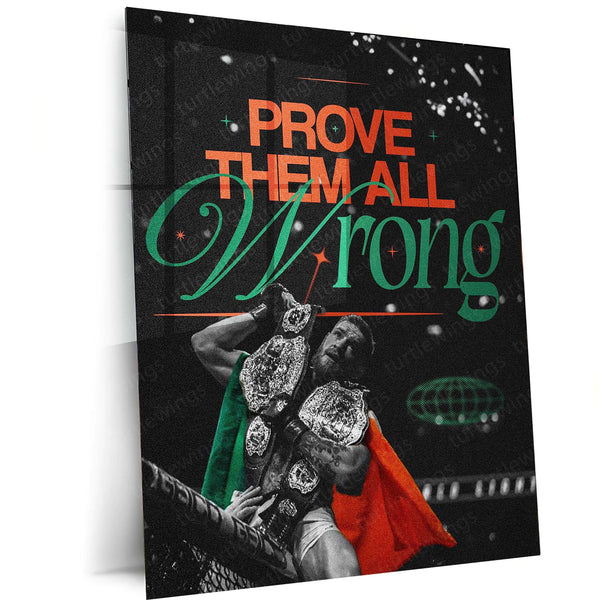 Conor McGregor – Double Champ with Irish Flag Metal Poster | UFC Legacy x Warrior Mindset Wall Art
