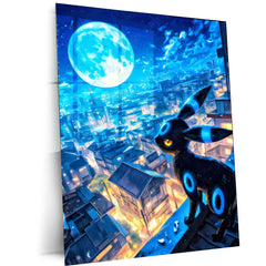 Umbreon’s Midnight Watch – Pokémon Metal Poster | Dark-Type Eeveelution Wall Frame