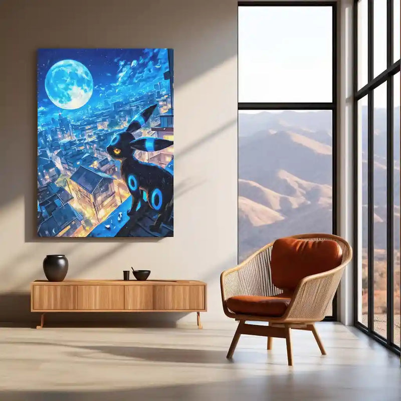 Umbreon’s Midnight Watch – Pokémon Metal Poster | Dark-Type Eeveelution Wall Frame