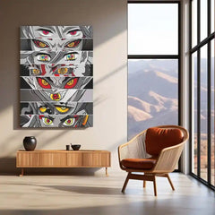 Anime Metal Poster | Upper Moon Demon Eyes – Demon Slayer Villains Collection Metal Poster | Kimetsu no Yaiba Wall Frame