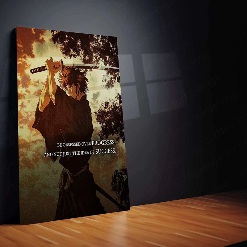 Vagabond Anime Quote Metal Poster – Samurai Wisdom | Epic Warrior Wall Art - TURTLEWINGS