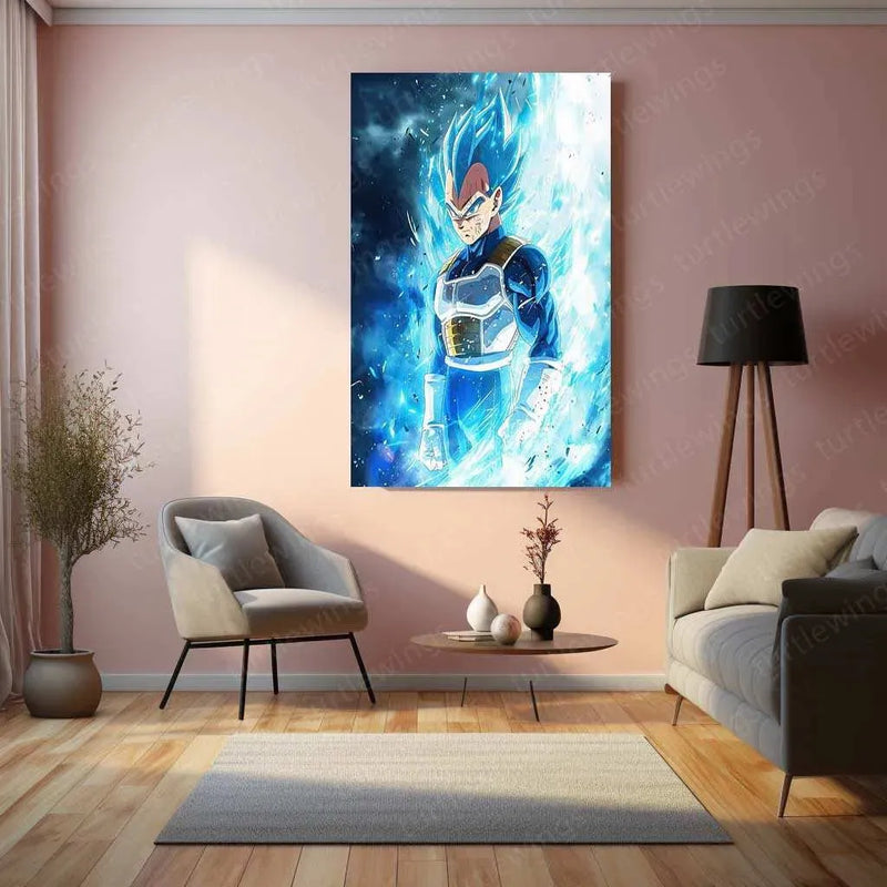 Vegeta Metal Poster – Saiyan Prince Wall Art | Dragon Ball Z Anime Decor - TURTLEWINGS
