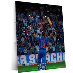 Cricket Metal Poster | Virat Kohli Metal Poster | Cricket Legend Wall Art - TURTLEWINGS
