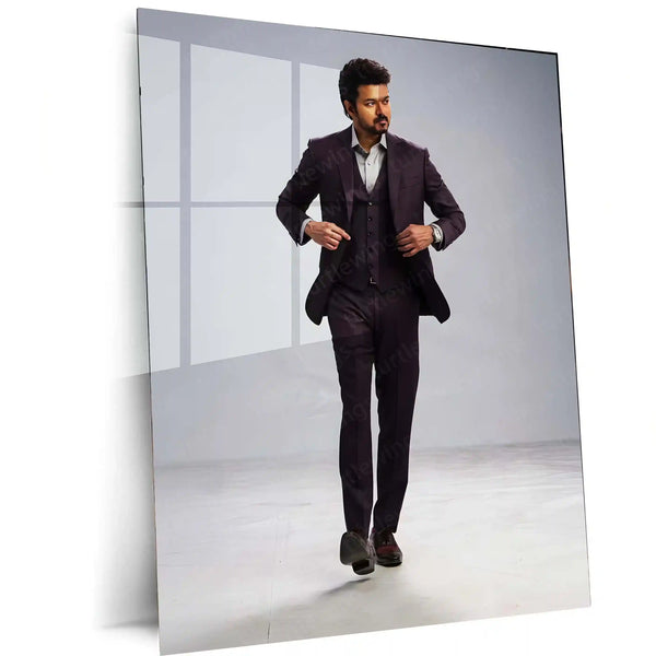 Vijay Thalapathy – Tamil Cinema Superstar Metal Poster | Tollywood Wall Frame