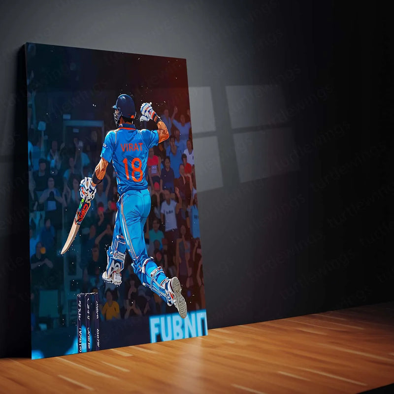 Cricket Metal Poster | Virat Kohli Metal Poster | Cricket Legend Wall Art01 - TURTLEWINGS