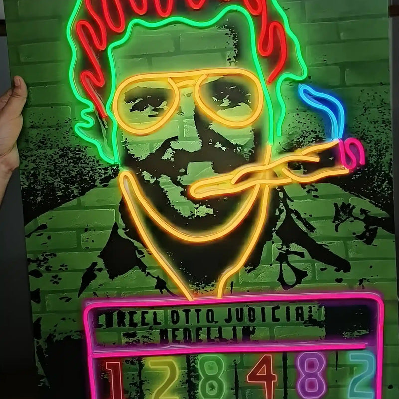 LED | Pablo Neon LED Metal Frame | Urban Pop Art Wall Poster with LED Glow - TURTLEWINGS