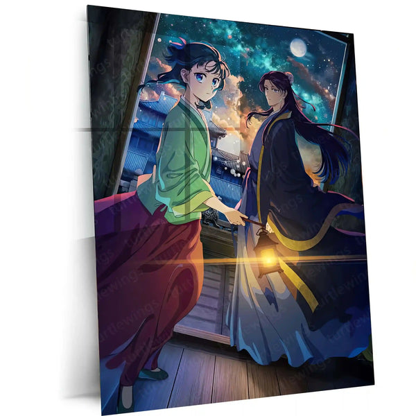 Whispers Under the Starlit Sky – Fantasy Metal Poster | Night Sky Wall Frame