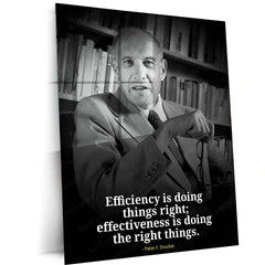 Quote Metal Poster | Wisdom of Peter Drucker Metal Poster | Leadership & Management Quote Wall Frame