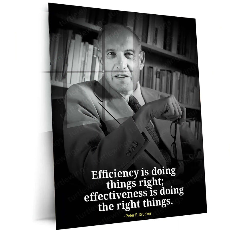 Quote Metal Poster | Wisdom of Peter Drucker Metal Poster | Leadership & Management Quote Wall Frame