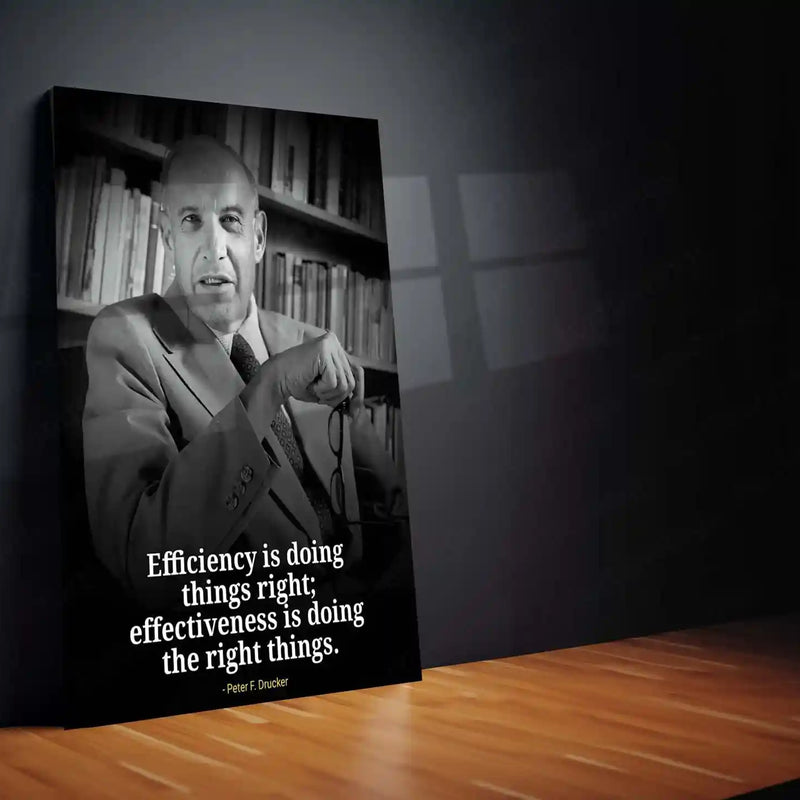 Quote Metal Poster | Wisdom of Peter Drucker Metal Poster | Leadership & Management Quote Wall Frame