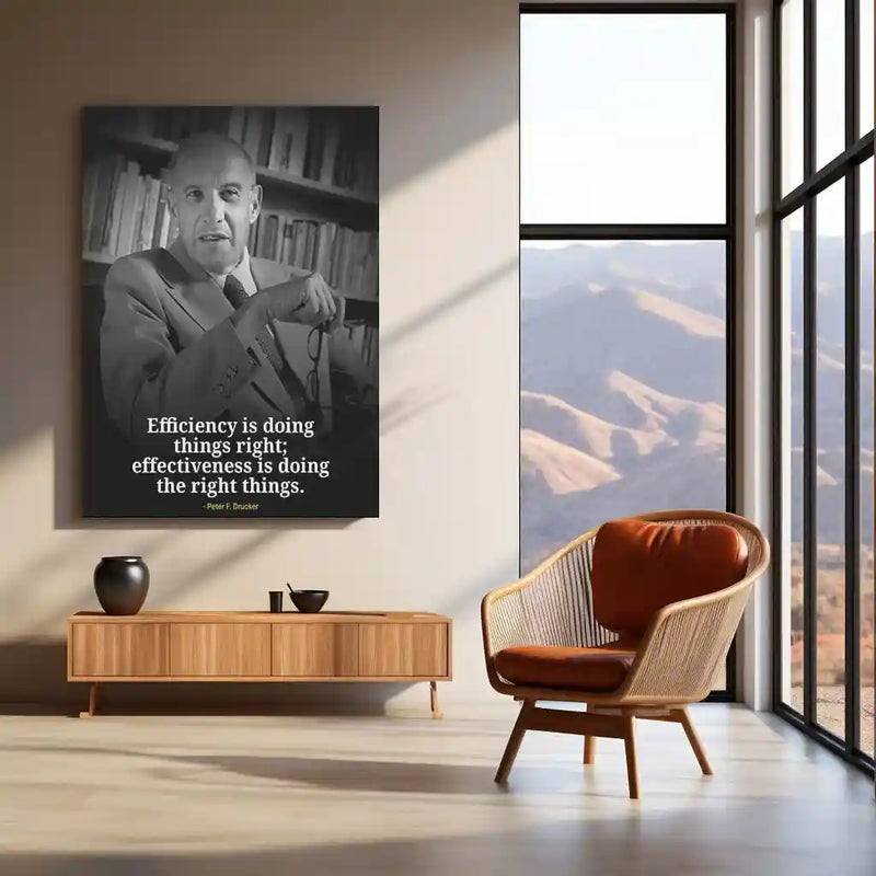Quote Metal Poster | Wisdom of Peter Drucker Metal Poster | Leadership & Management Quote Wall Frame