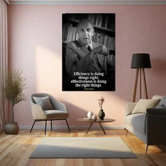 Quote Metal Poster | Wisdom of Peter Drucker Metal Poster | Leadership & Management Quote Wall Frame