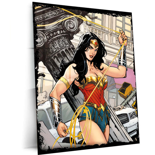 Wonder Woman – Amazon Warrior Metal Poster | DC Comics Superhero Wall Frame