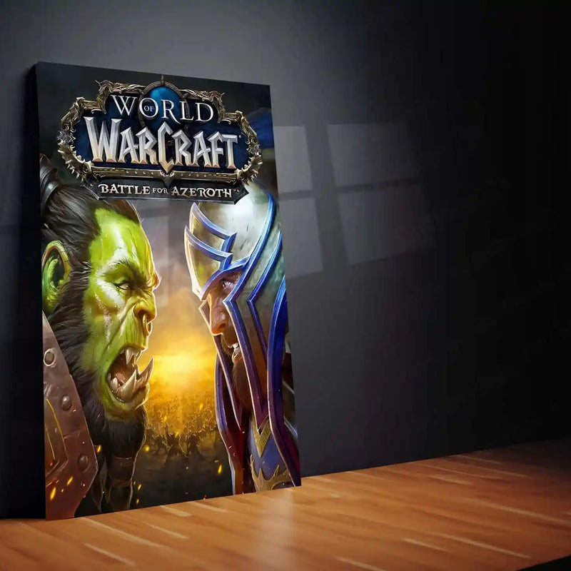Game Metal Poster | World of Warcraft – Battle for Azeroth Metal Poster | Alliance vs Horde Fantasy Wall Frame