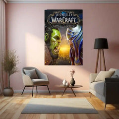 Game Metal Poster | World of Warcraft – Battle for Azeroth Metal Poster | Alliance vs Horde Fantasy Wall Frame