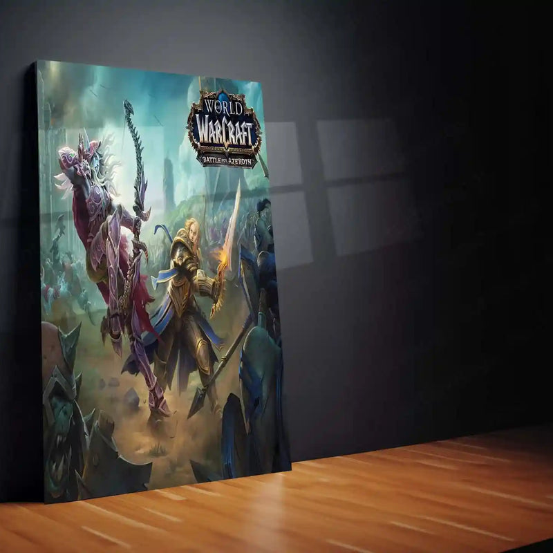 Game Metal Poster | World of Warcraft – Battle for Azeroth Epic War Metal Poster | Fantasy Gaming Wall Frame