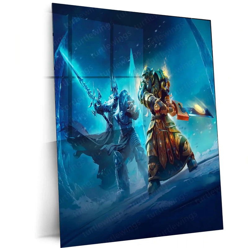Game Metal Poster | World of Warcraft – Lich King Metal Poster | Fantasy Battle Art Wall Frame
