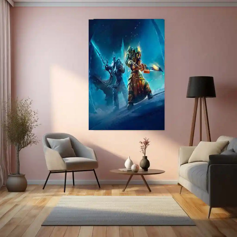 Game Metal Poster | World of Warcraft – Lich King Metal Poster | Fantasy Battle Art Wall Frame