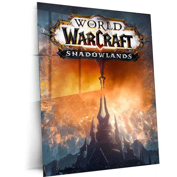Game Metal Poster | World of Warcraft – Shadowlands Metal Poster | Dark Fantasy Gaming Wall Frame