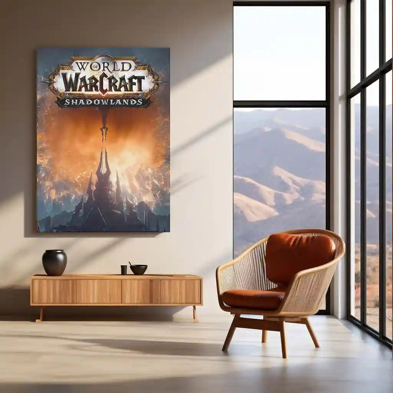 Game Metal Poster | World of Warcraft – Shadowlands Metal Poster | Dark Fantasy Gaming Wall Frame