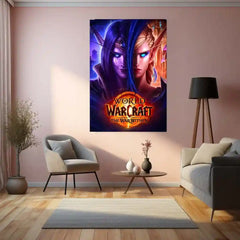 Game Metal Poster | World of Warcraft – The War Within Dual Elven Power Metal Poster | Fantasy Gaming Wall Frame