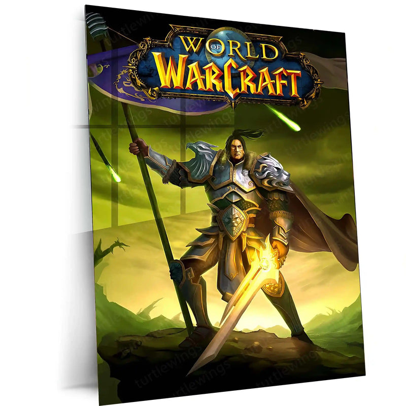 Game Metal Poster | World of Warcraft – Alliance Warrior Epic Art Metal Poster | Gaming Wall Frame