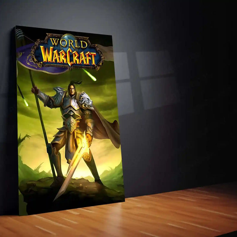 Game Metal Poster | World of Warcraft – Alliance Warrior Epic Art Metal Poster | Gaming Wall Frame