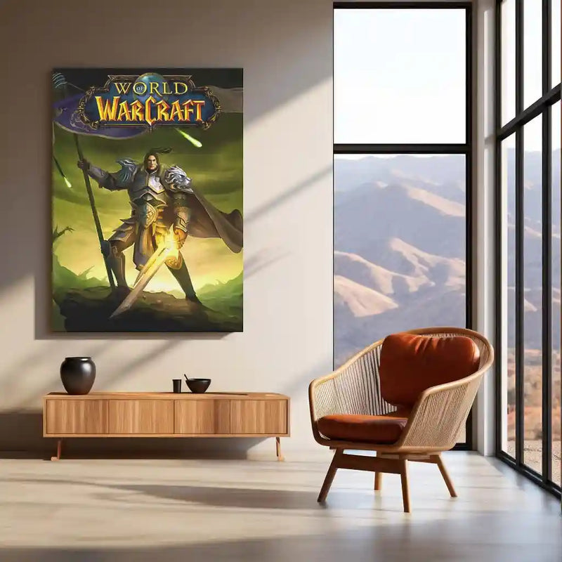 Game Metal Poster | World of Warcraft – Alliance Warrior Epic Art Metal Poster | Gaming Wall Frame