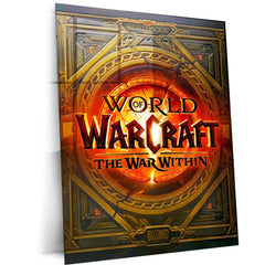 Game Metal Poster | World of Warcraft – The War Within Golden Emblem Metal Poster | Fantasy Gaming Wall Frame