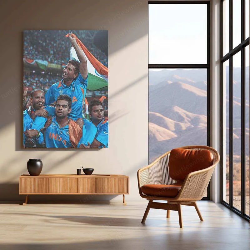 World Cup Sachin Tendulkar Metal Poster – A Tribute to the Cricket Legend - TURTLEWINGS